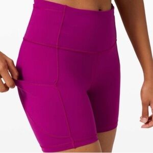 Athleta Magenta Pink Ultimate Stash Pocket 7” Short Size XS